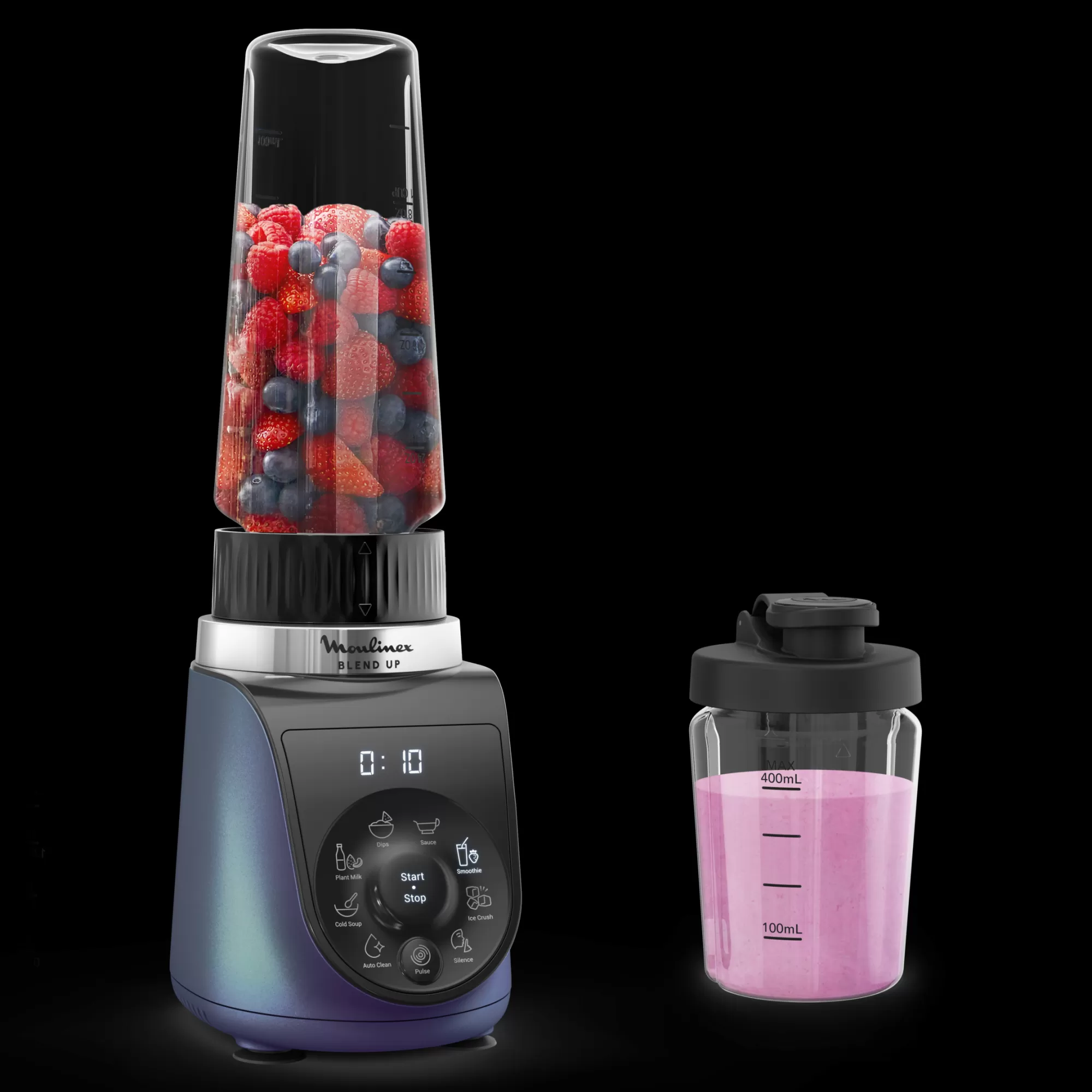 Moulinex Blend Up, Mini Blender Puissant, 1000W, 8programmes Automatiques- Blenders