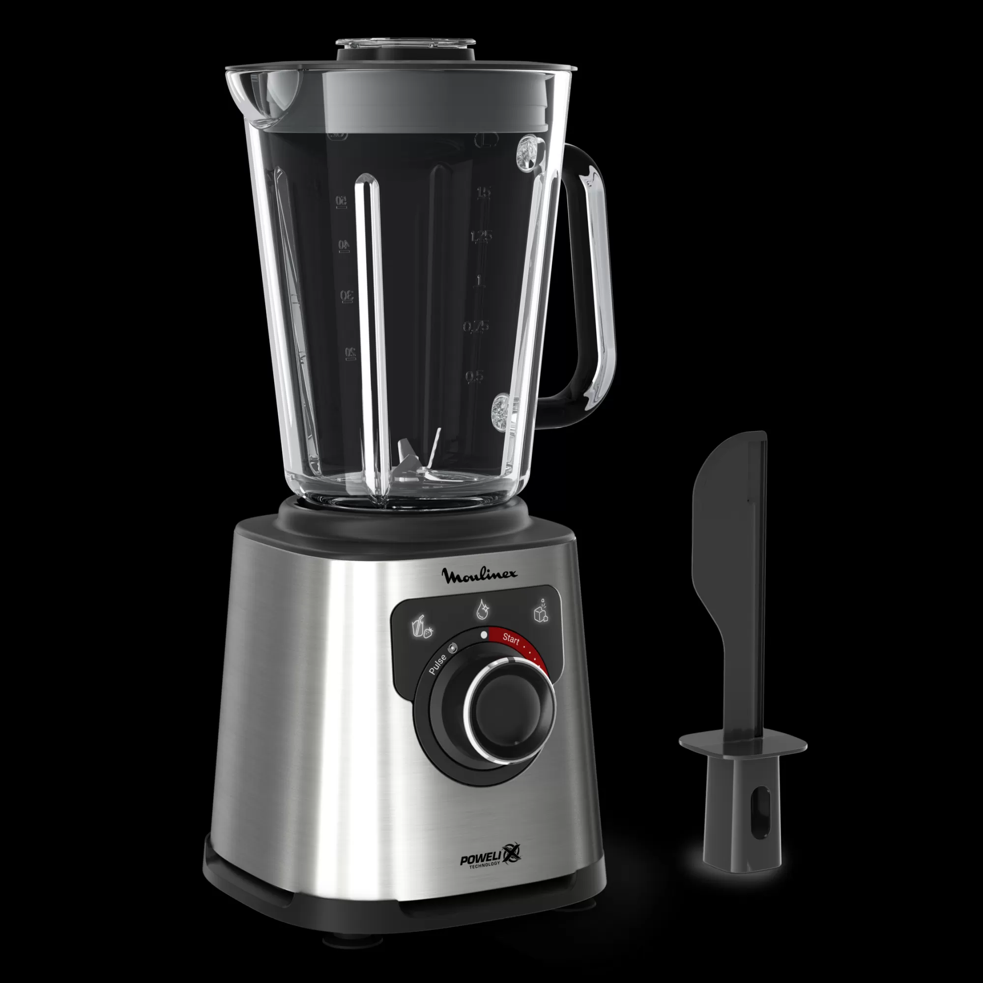 Moulinex Blender PerfectMix+ 1200 W Noir Et Métal- Blenders