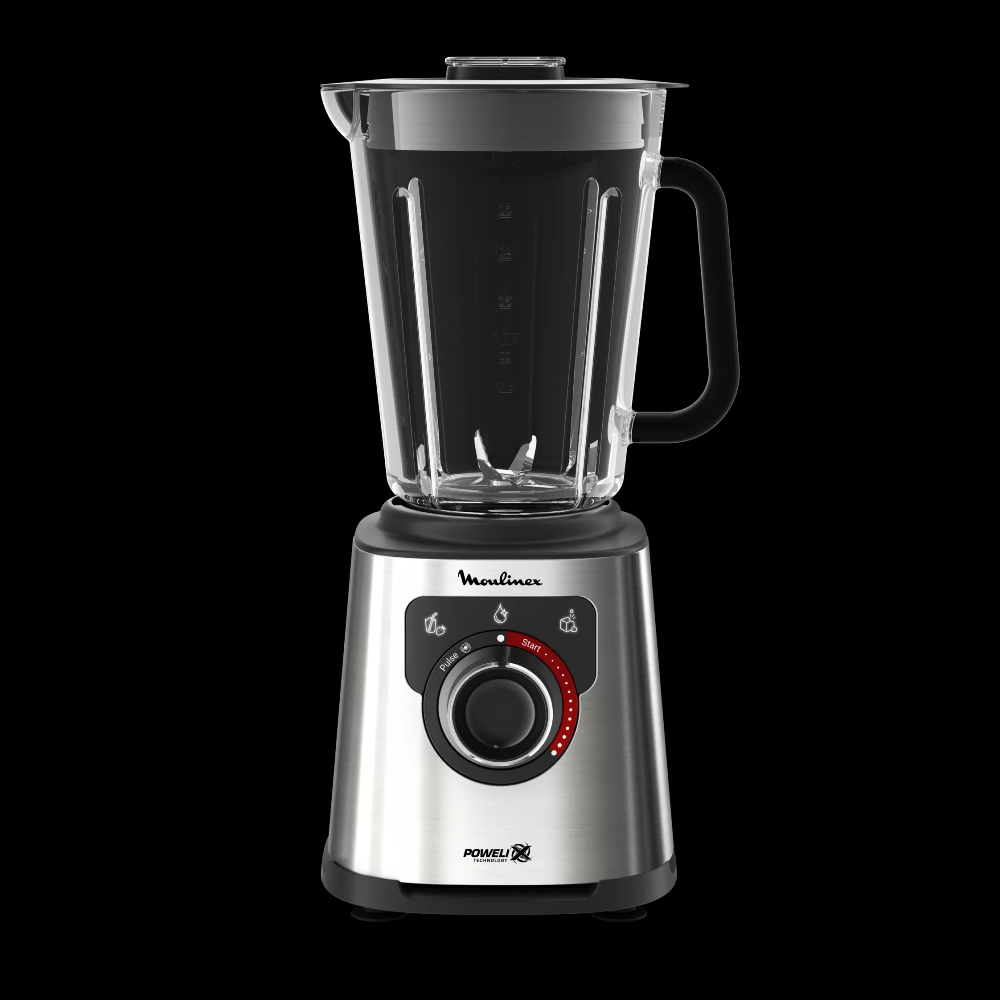 Moulinex Blender PerfectMix+ 1200 W Noir Et Métal- Blenders