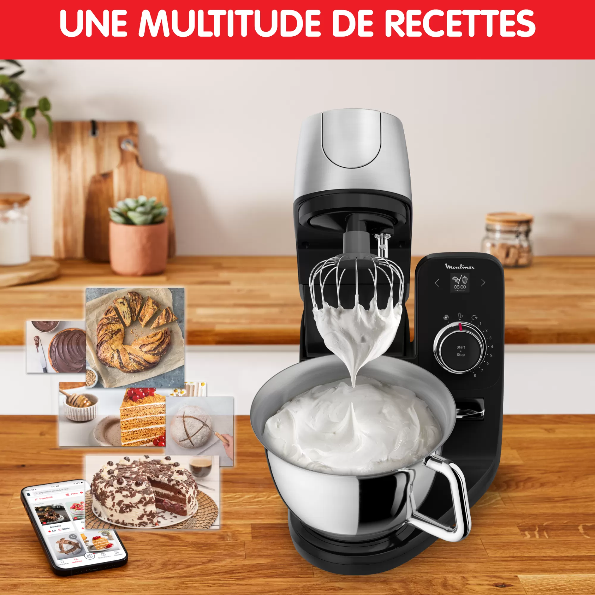 Moulinex Coach, Robot Pâtissier, 8 Programmes, Coaching Sur L'app Gratuite, Pinceau + Maryse- Robots Pâtissiers | Robots Pâtissiers