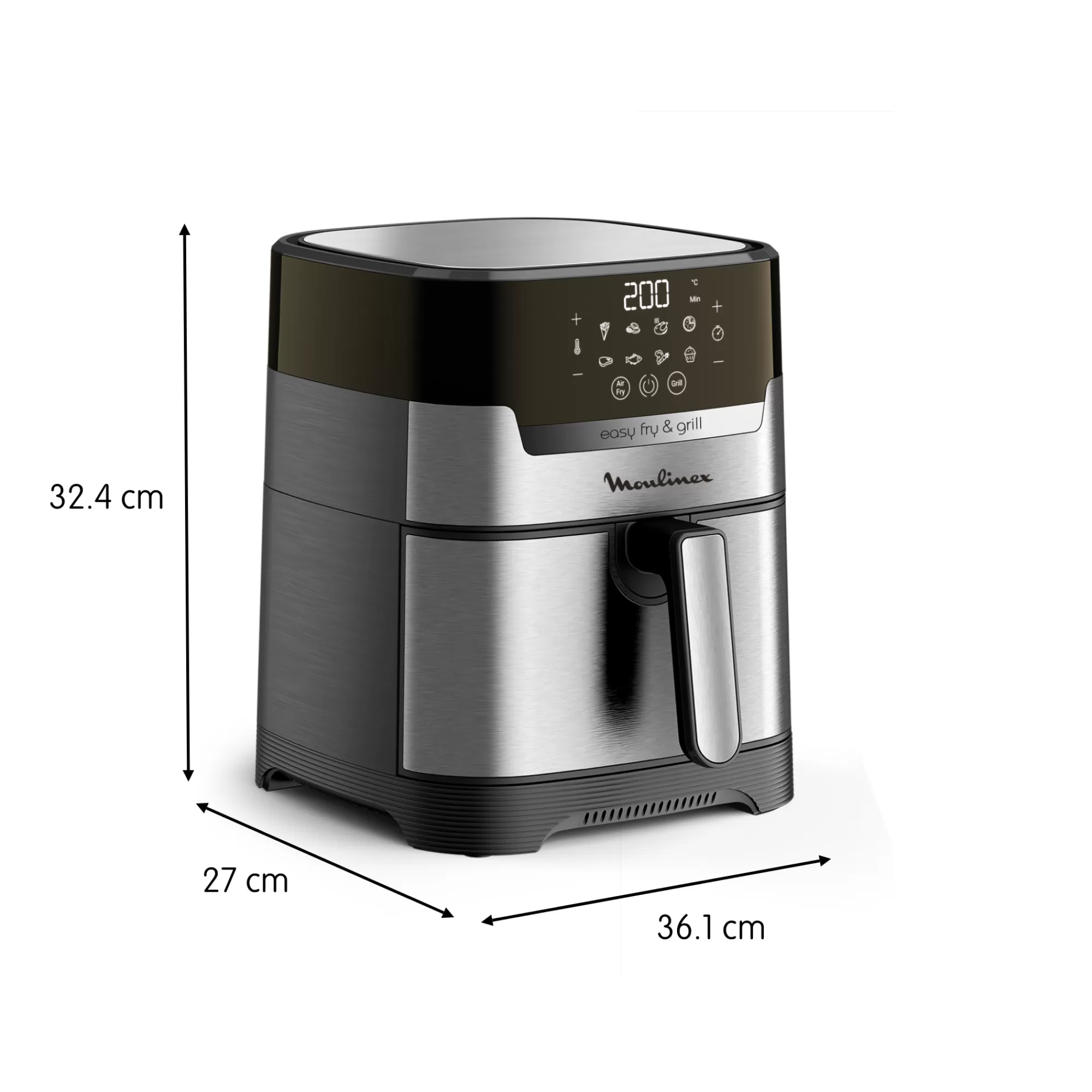 Moulinex Easy Fry & Grill, Friteuse Sans Huile 4,2L (6 Pers.), Air Fryer, Grill, 8 Prog.,- Air Fryers - Friteuses Sans Huile