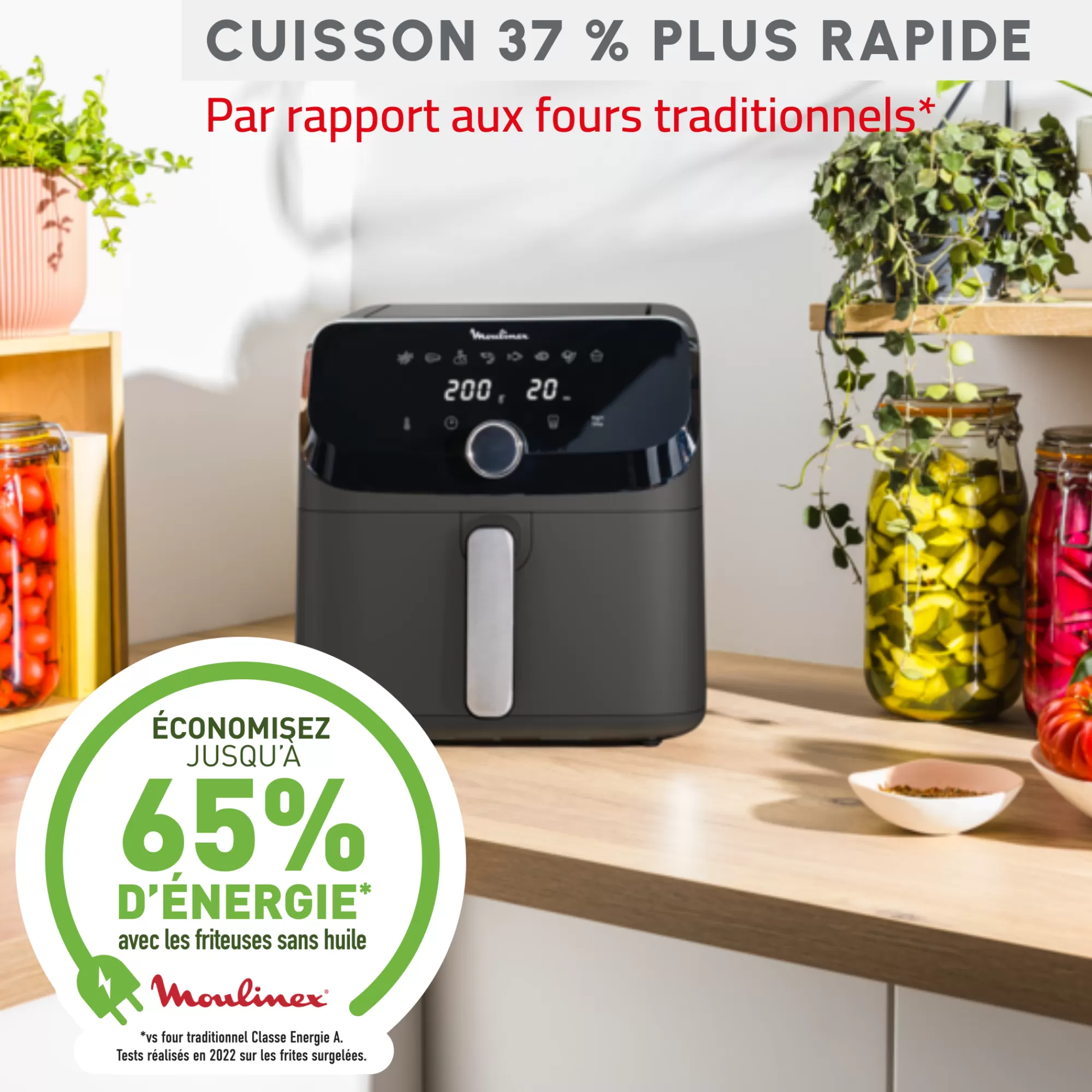 Moulinex Easy Fry Mega , Friteuse Sans Huile, Air Fryer Très Grande Capacité De 7.5L, 8programmes Prédéfinis- Air Fryers - Friteuses Sans Huile