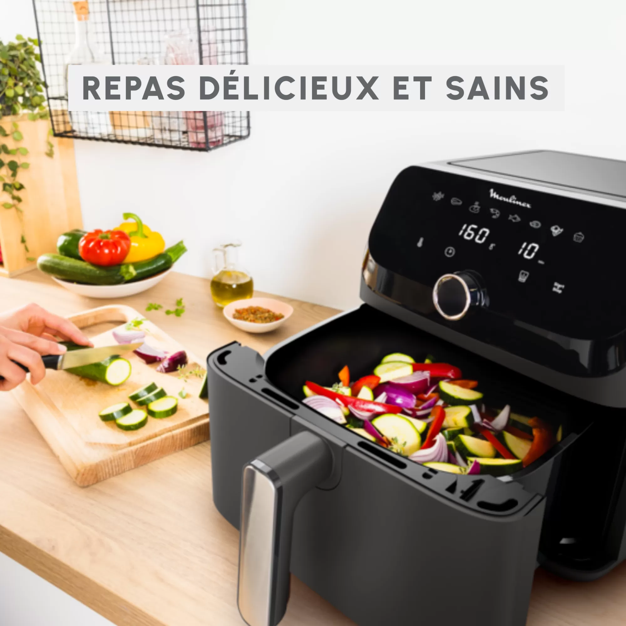 Moulinex Easy Fry Mega , Friteuse Sans Huile, Air Fryer Très Grande Capacité De 7.5L, 8programmes Prédéfinis- Air Fryers - Friteuses Sans Huile