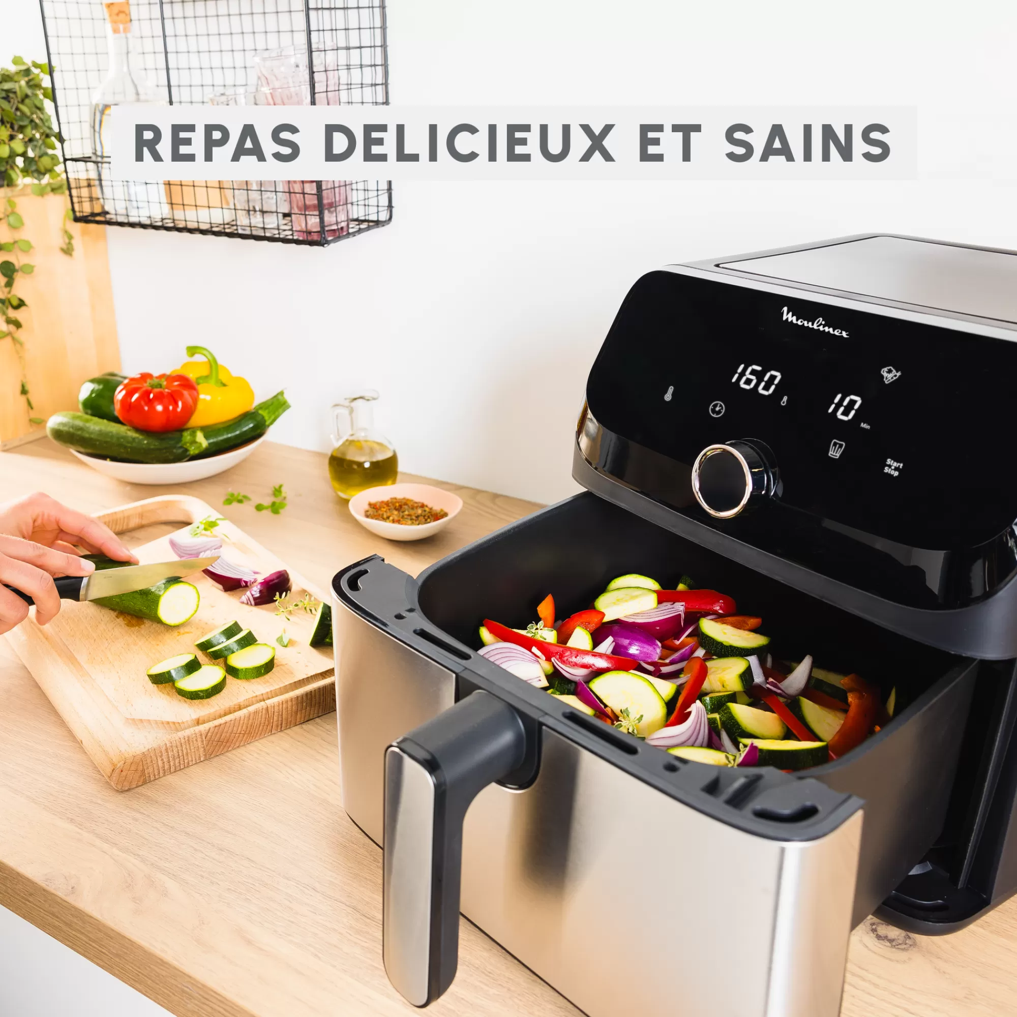 Moulinex Easy Fry Mega , Friteuse Sans Huile, Air Fryer Très Grande Capacité De 7.5L, 8programmes Prédéfinis- Air Fryers - Friteuses Sans Huile