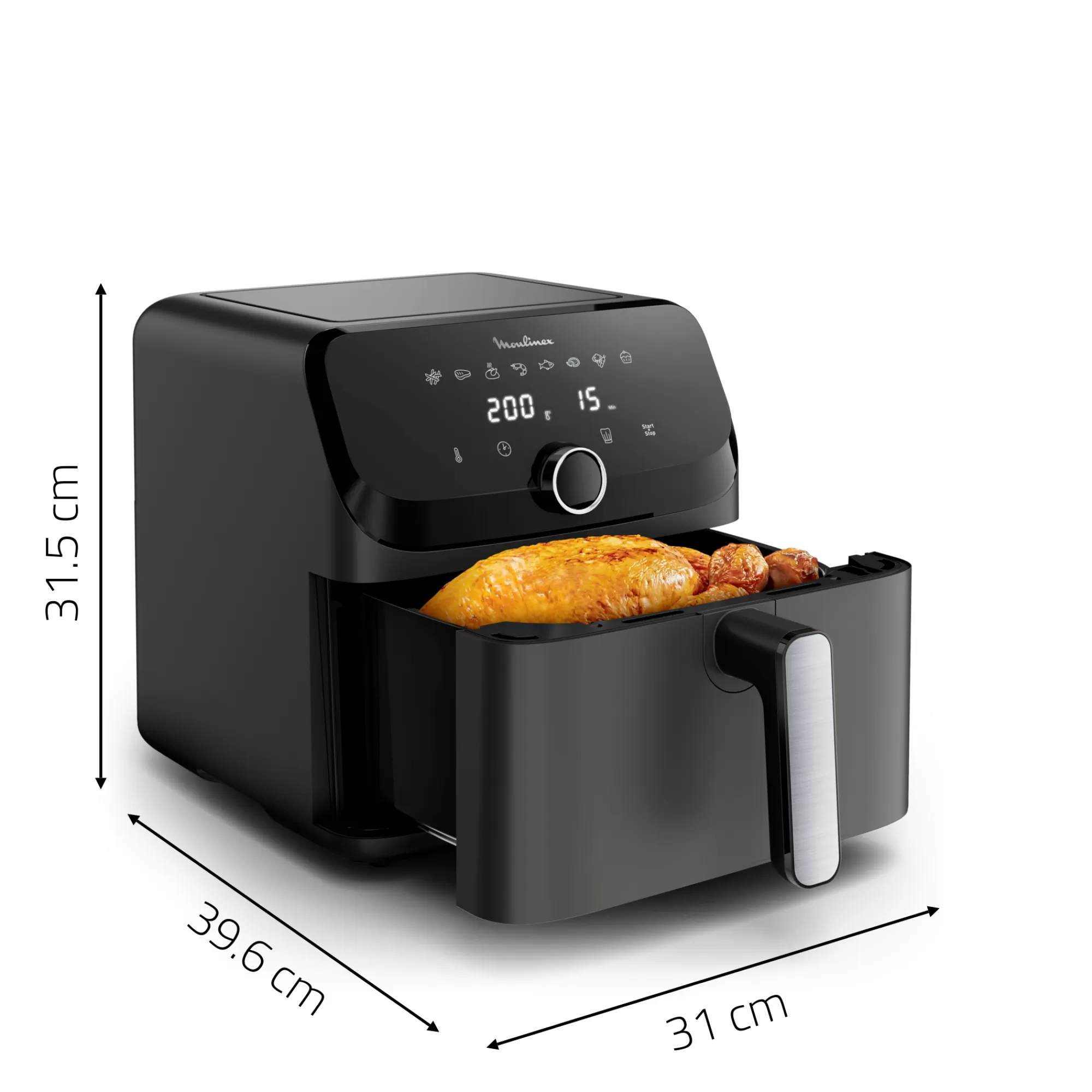 Moulinex Easy Fry Mega , Friteuse Sans Huile, Air Fryer Très Grande Capacité De 7.5L, 8programmes Prédéfinis- Air Fryers - Friteuses Sans Huile