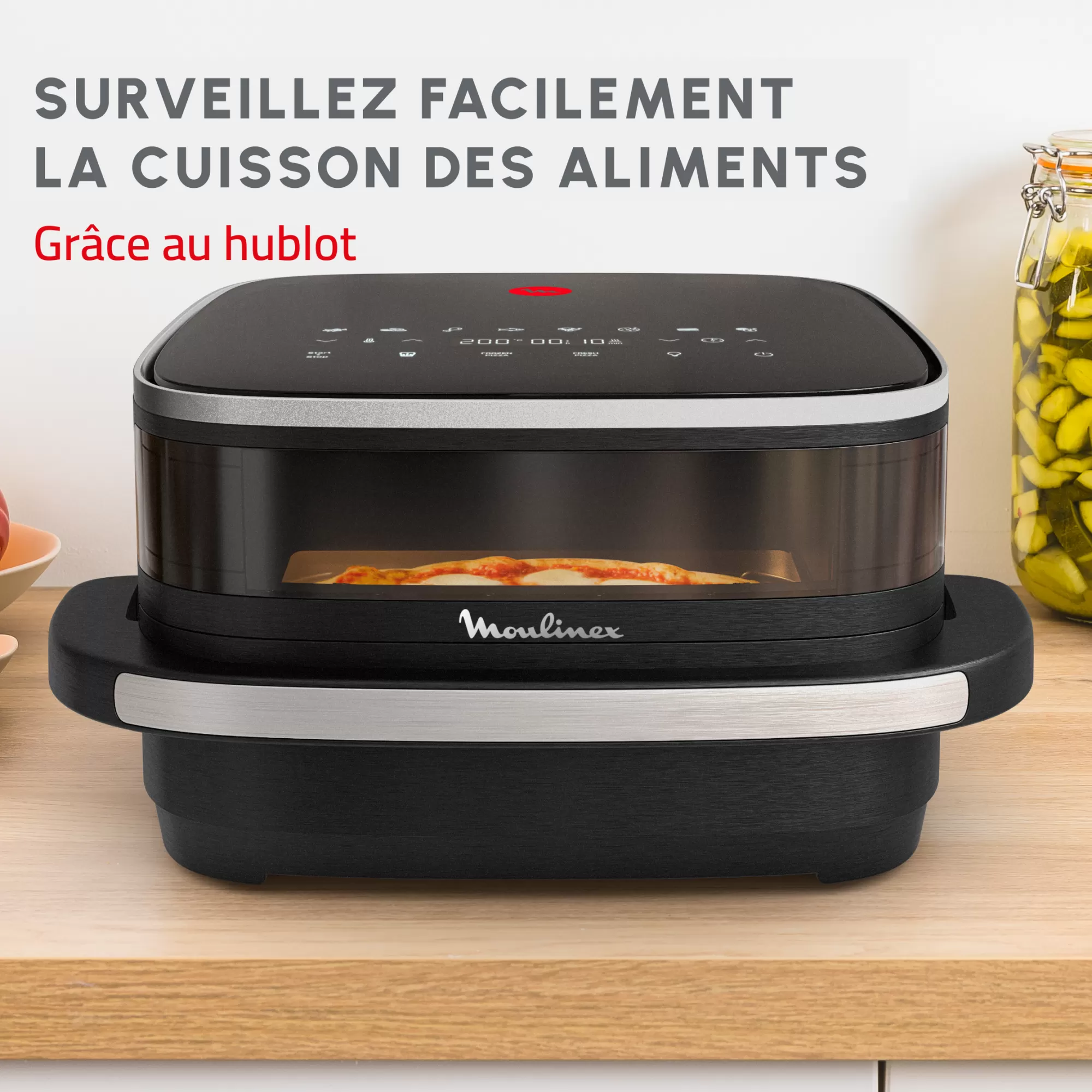Moulinex Easy Fry XL Surface, Grande Surface De Cuisson, Format Compact, Hublot- Fours | Air Fryers - Friteuses Sans Huile