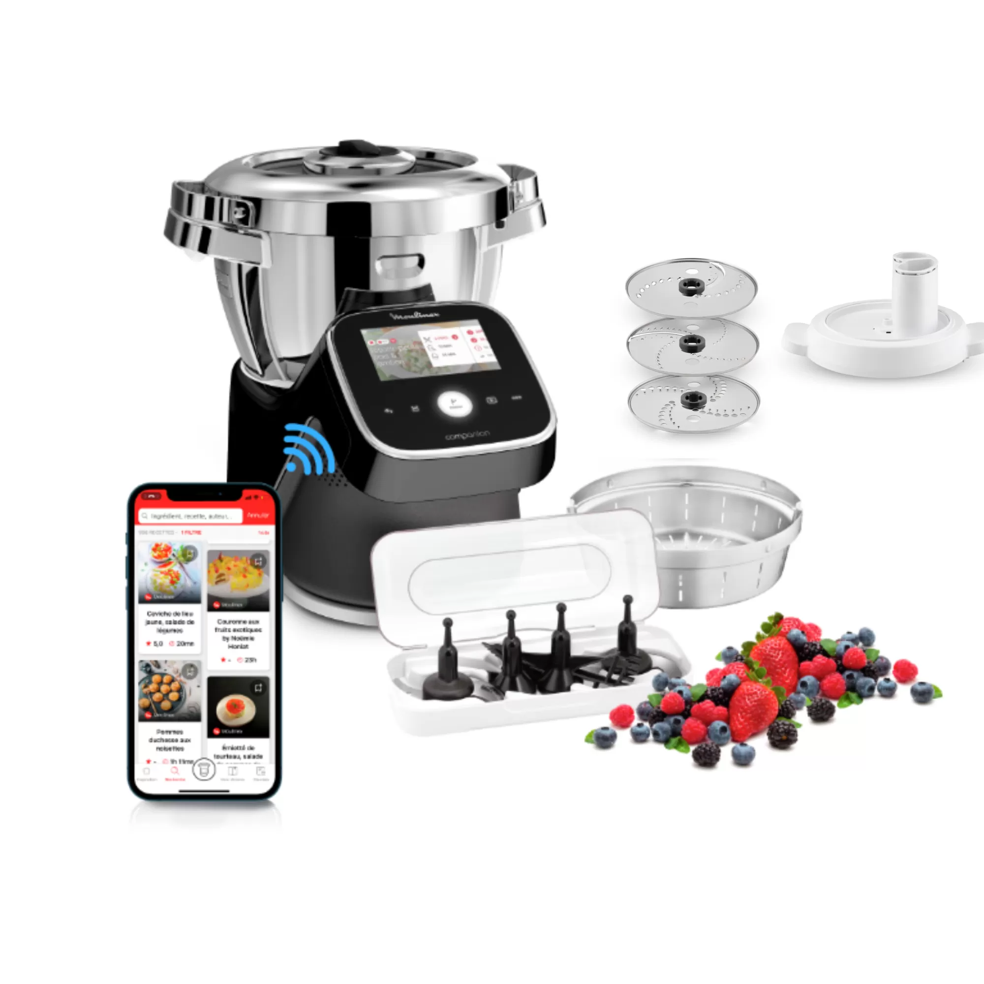 Moulinex I-Companion Touch Pro- 1550 W - Edition Noire- Robots Cuiseurs Multifonctions | Companion - Robots Cuiseurs