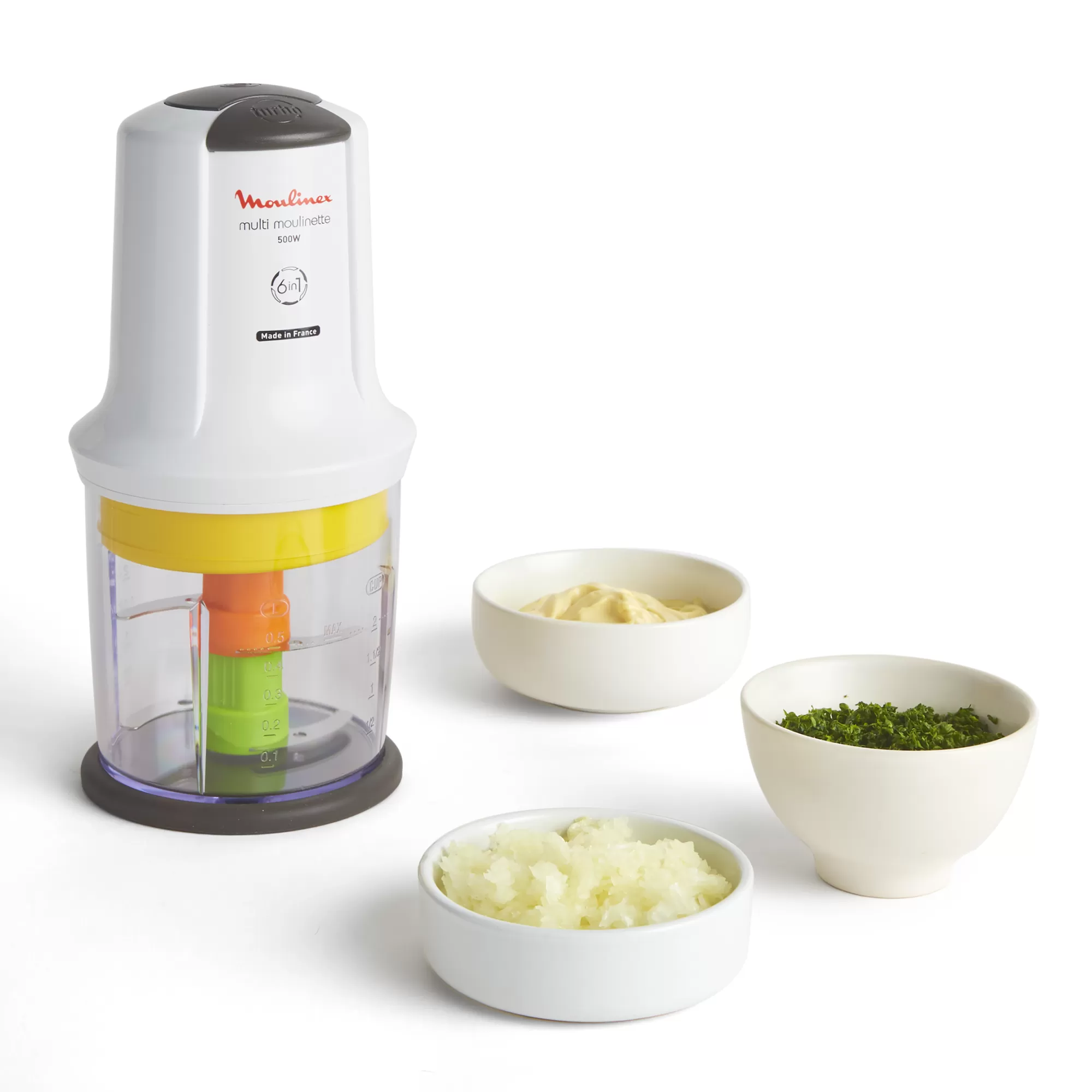 Moulinex Multimoulinette 6 En 1 - 500 W Blanc- Hachoirs & Râpes À Légumes