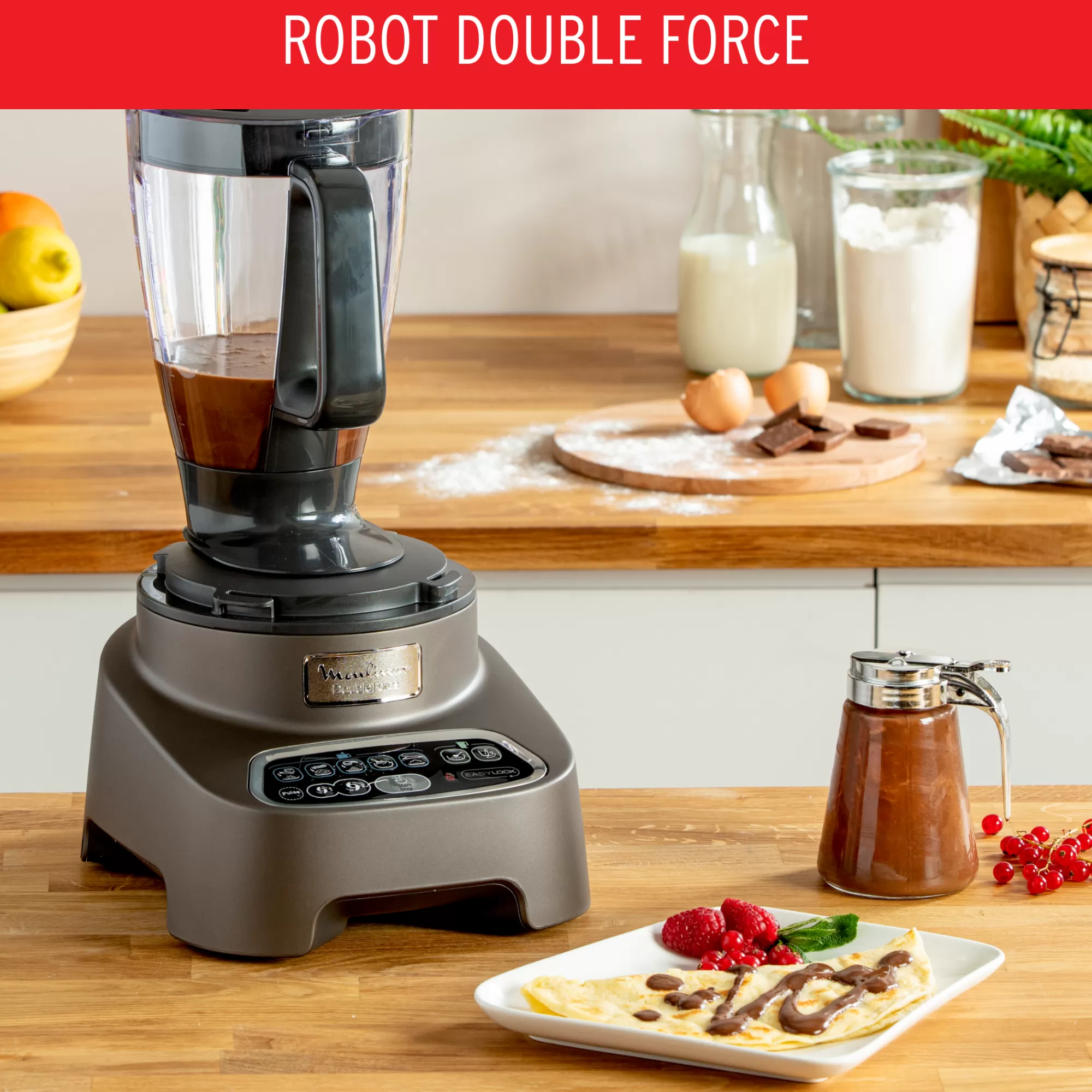 Moulinex Robot Double Force, 1000 W, 10 Accessoires, 6 Vitesses- Robots Multifonctions