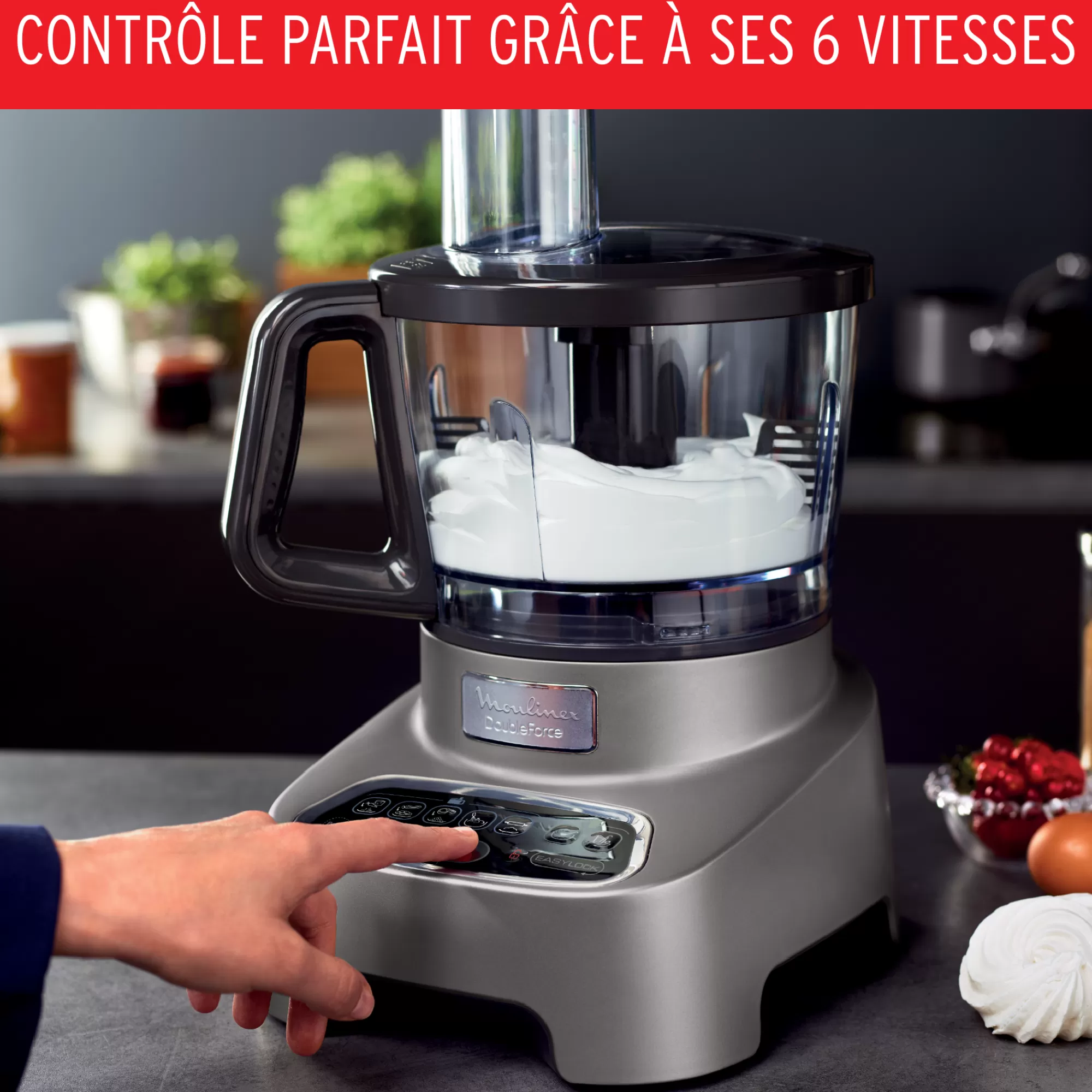 Moulinex Robot Double Force, 1000 W, 10 Accessoires, 6 Vitesses- Robots Multifonctions